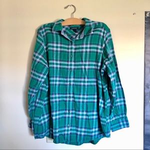 ✨SALE Lands’ End Oversized Green Flannel
